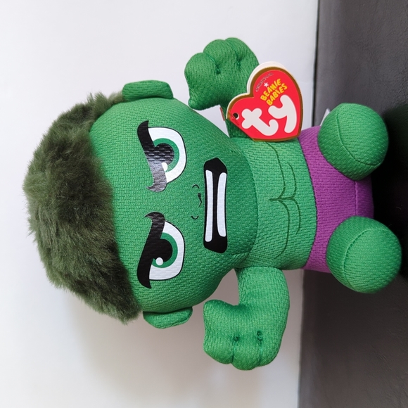 Toys Ty Beanie Babies Marvel Avengers Incredible Hulk Small Plush New